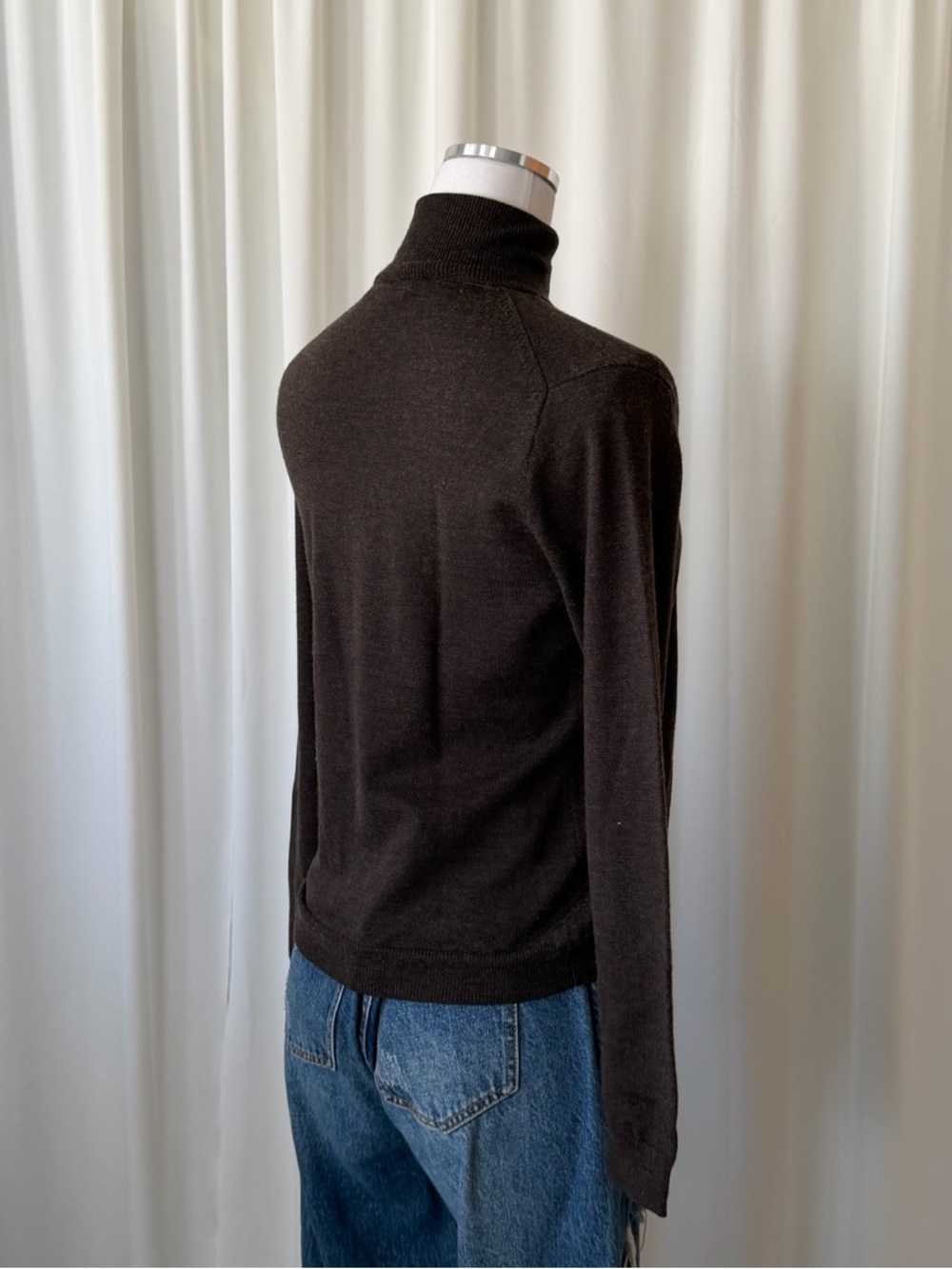 Vintage 1990 Brooks Brothers Silk Cashmere Wool Blend turtleneck sweater Medium - Picture 9 of 13